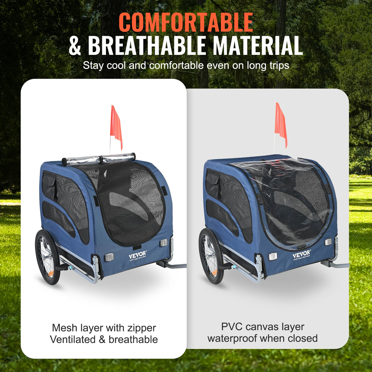 Collapsible Pet Cart Dog Bike Trailer Bicycle Carrier Coupler Reflectors