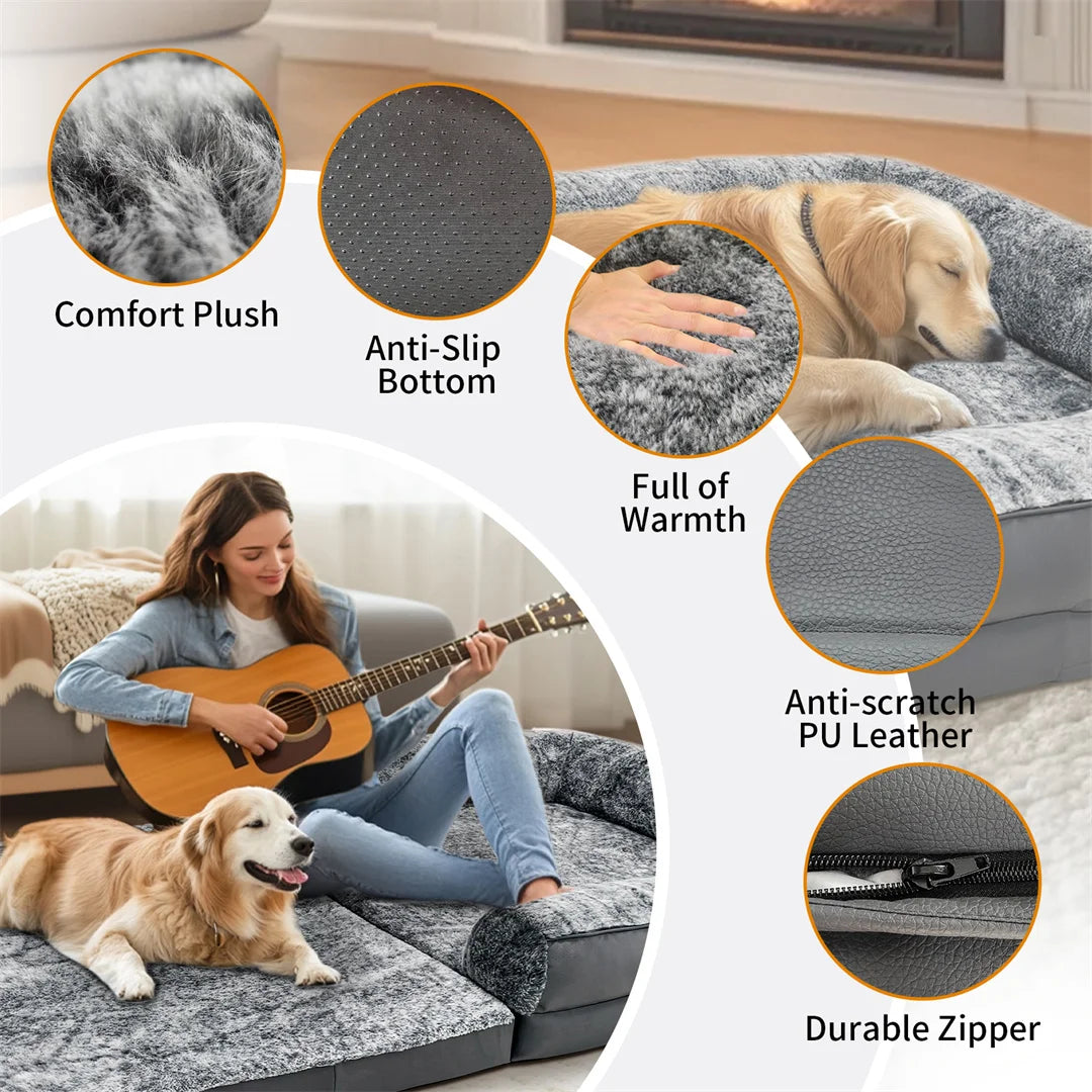 Bingopaw Orthopedic Calming Dog Bed With Removable Plush Cover