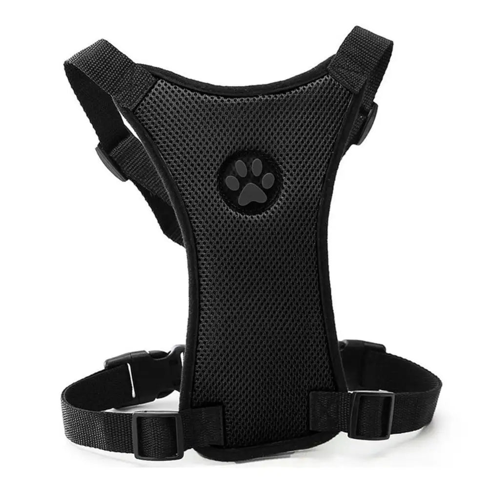 Adjustable Dog Vehicle Seatbelt Harness With Breathable Mesh Design