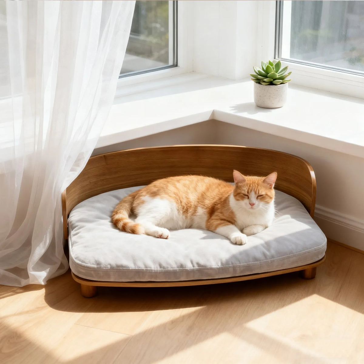Borwart Elevated Wood Pet Sofa Bed Waterproof Cushion For Pets