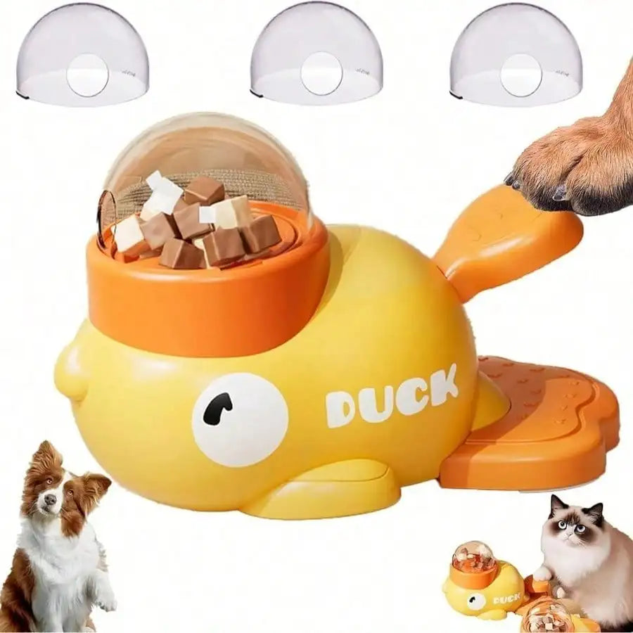 Interactive Duck Shaped Dog Feeding Puzzle Toy And Food Dispenser