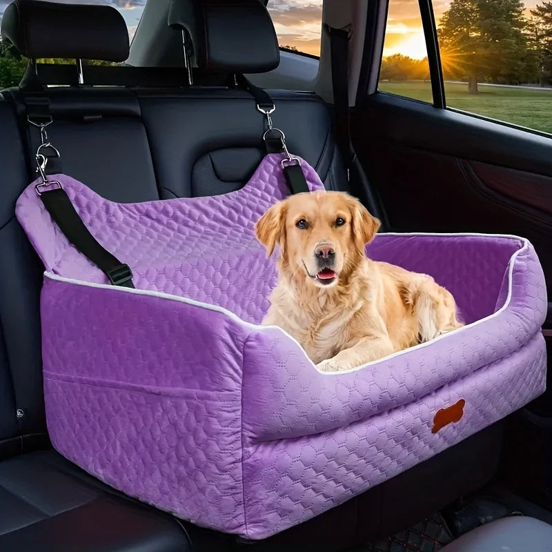 Secure Memory Foam Dog Car Seat Booster Cushion For Travel