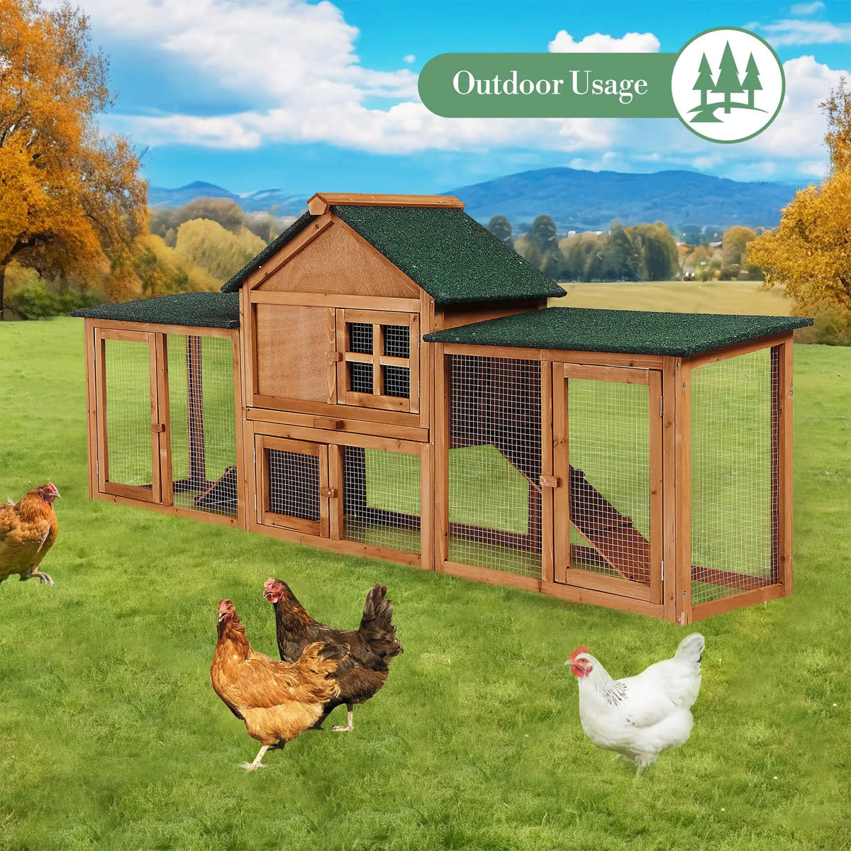 DishyKooker Two Story Wooden Bunny Hutch With Ramp And Runs