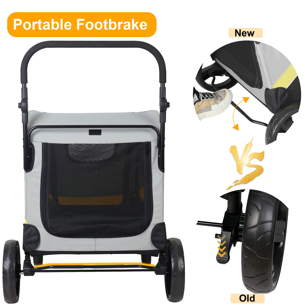 Premium Foldable Four Wheel Pet Dog Stroller And Jogger Wagon