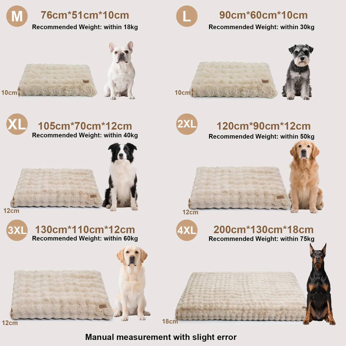 Borwart Ultra Plush Washable Dog Bed With Removable Cover