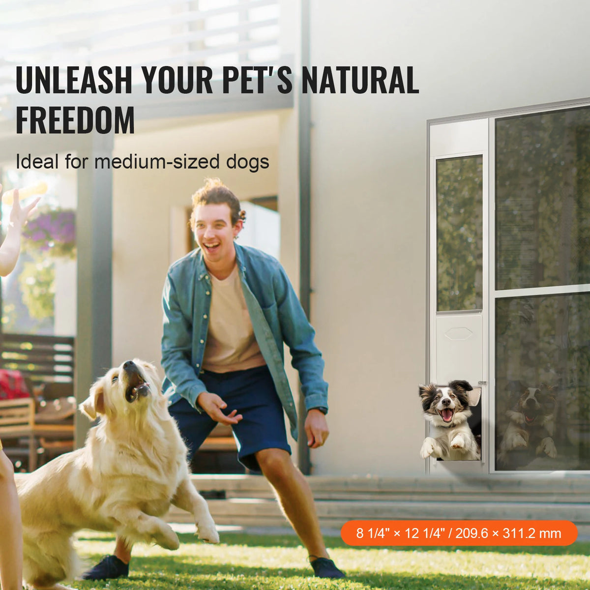 Adjustable Aluminum Dog Door For Sliding Glass Entryways