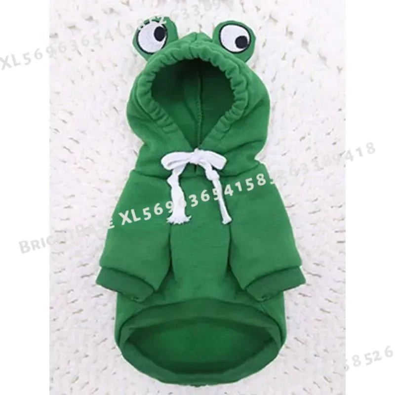 Cute Frog Pet Sweater Hoodie for Dogs With Fun Design