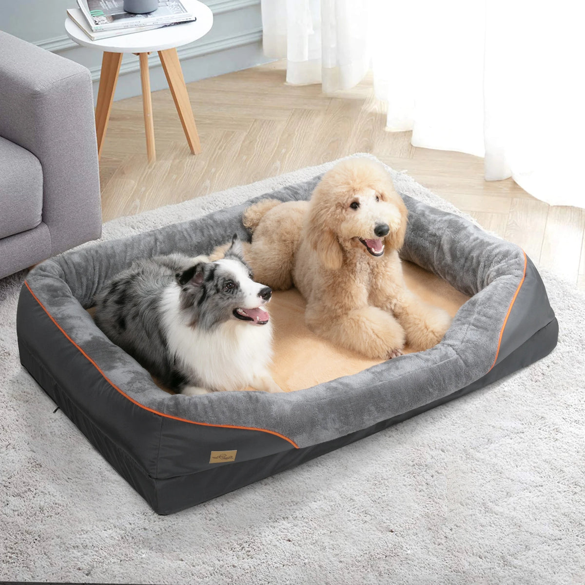 BINGOPAW Waterproof Dog Bed With Washable Fleece Cover