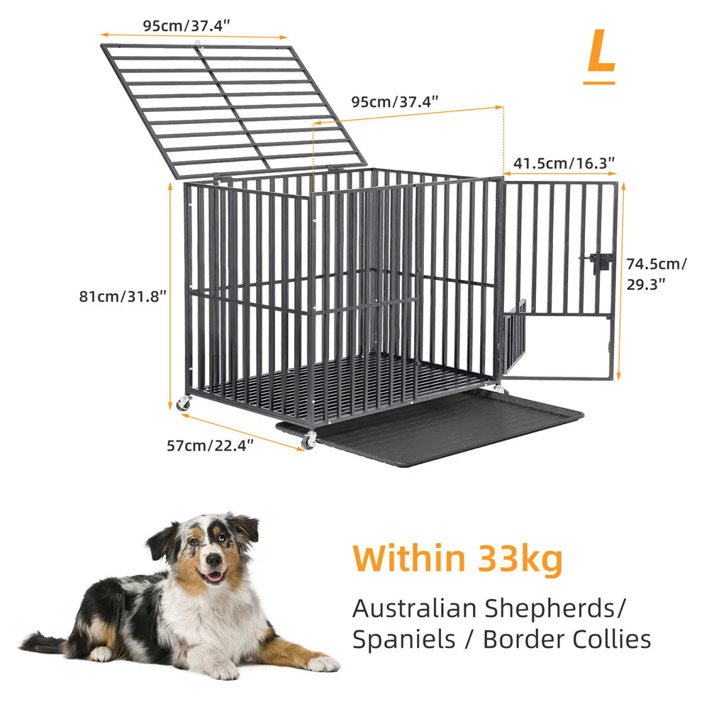 Borwart Heavy Duty Dog Crate With Chew Resistant Square Tube