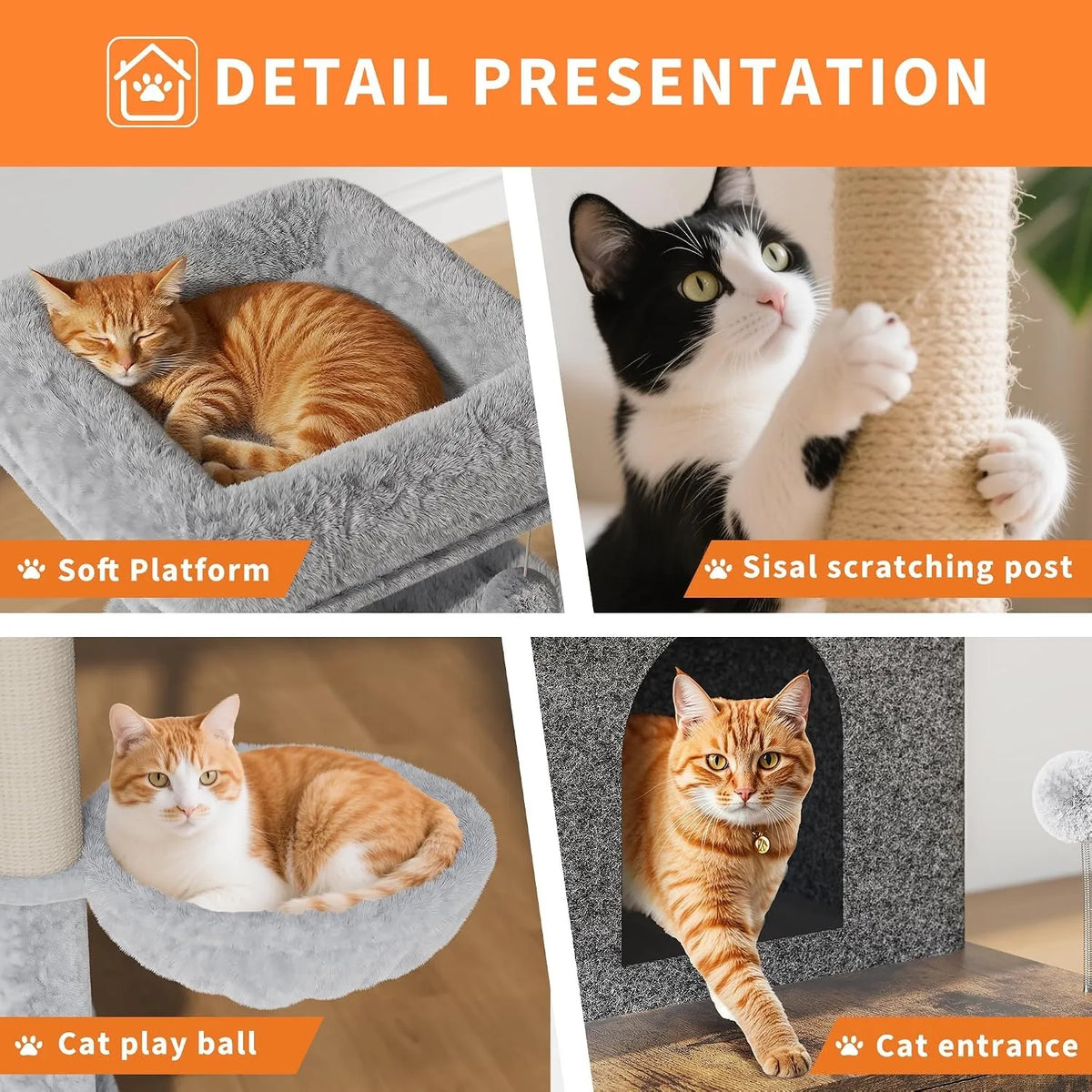 Modern Cat Condo With Integrated Litter Box And Scratching Posts