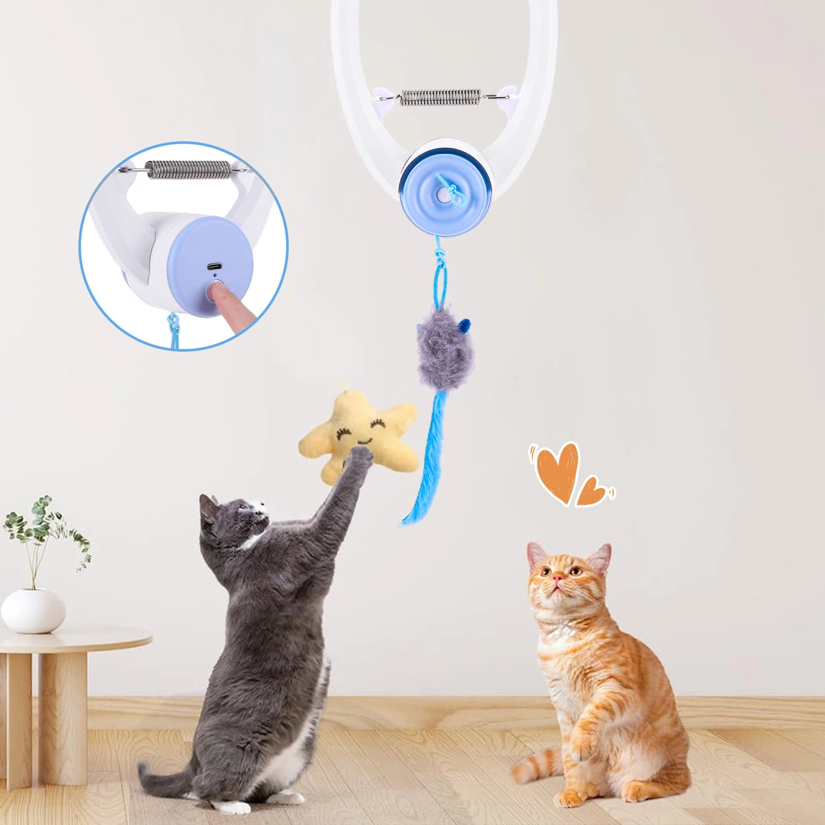 Automatic Retractable Door Hanging Self Play Cat Toy