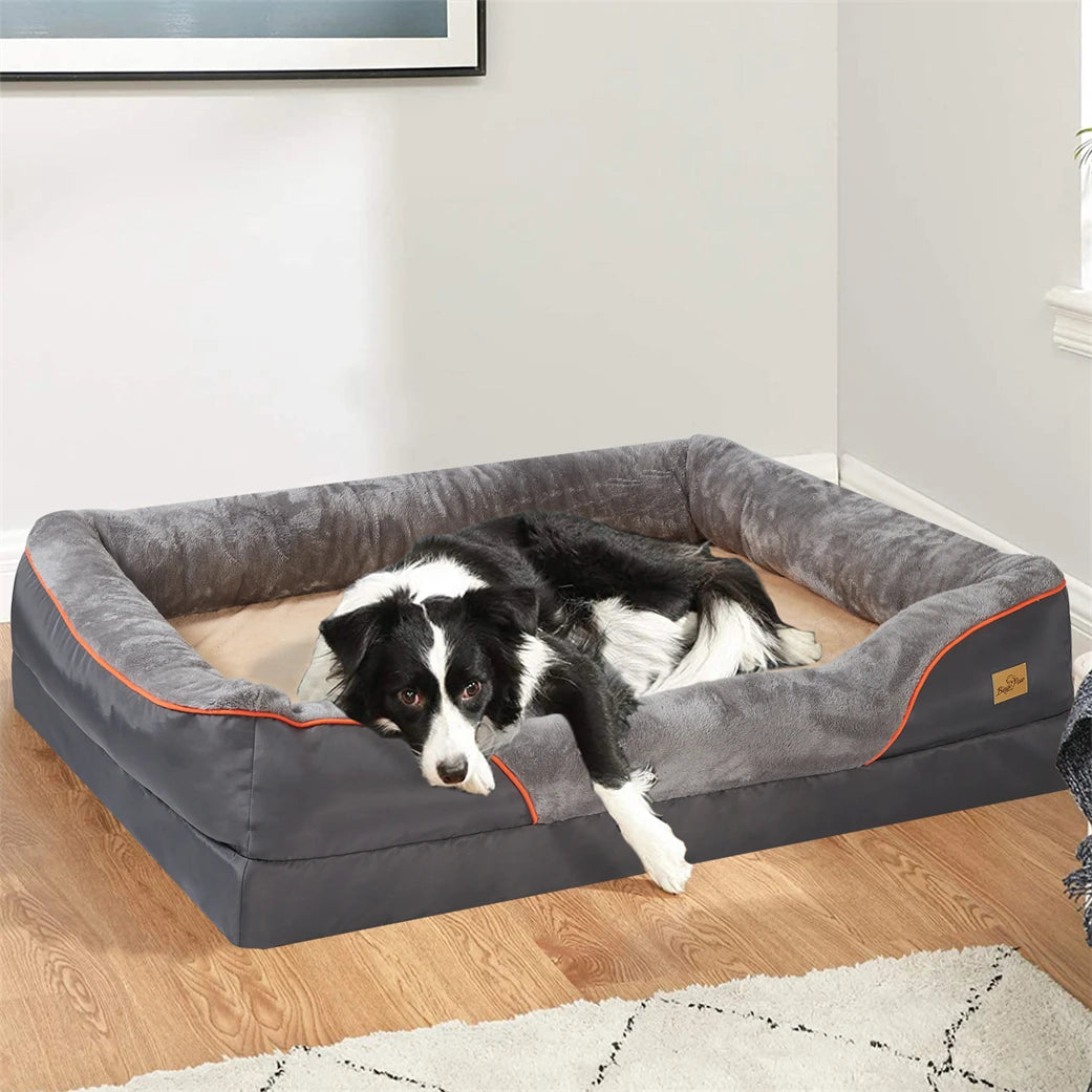 Borwart Orthopedic Dog Bed With Removable Waterproof Cover