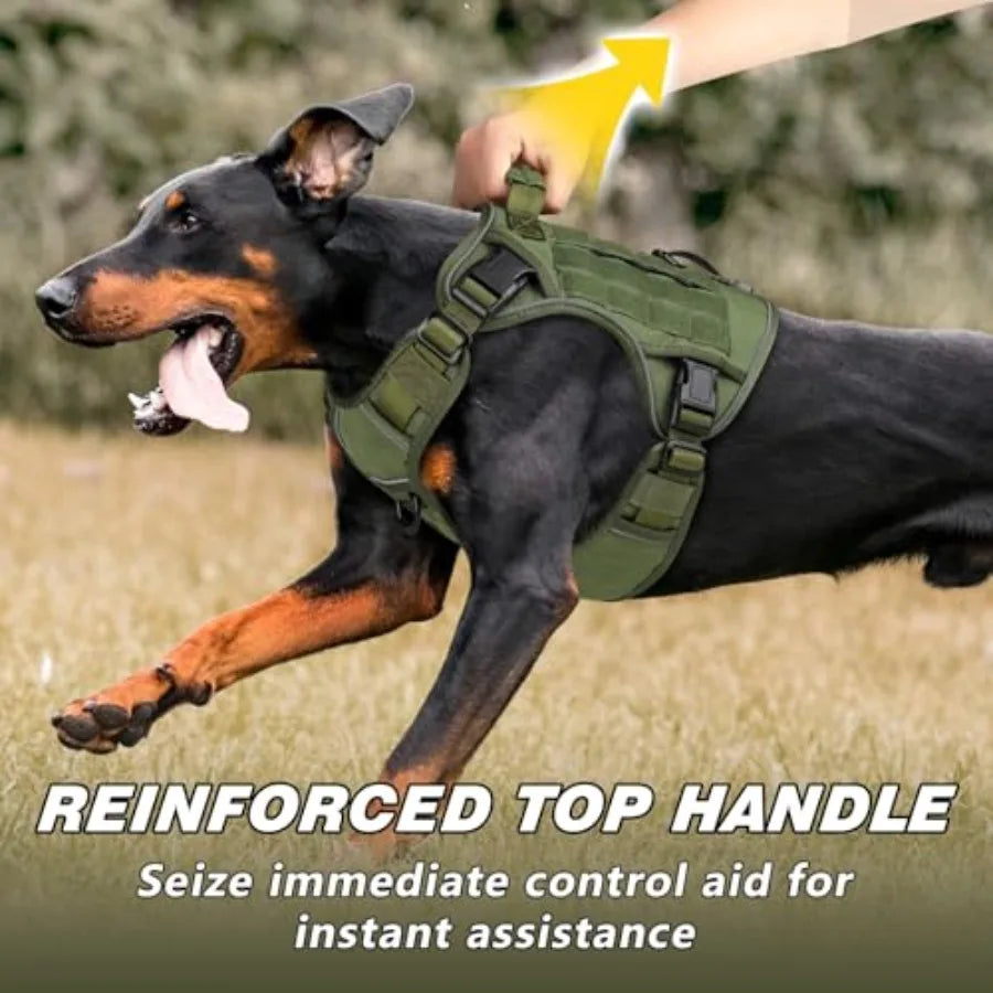 Heavy Duty Tactical No Pull Dog Harness With Handle Reflective