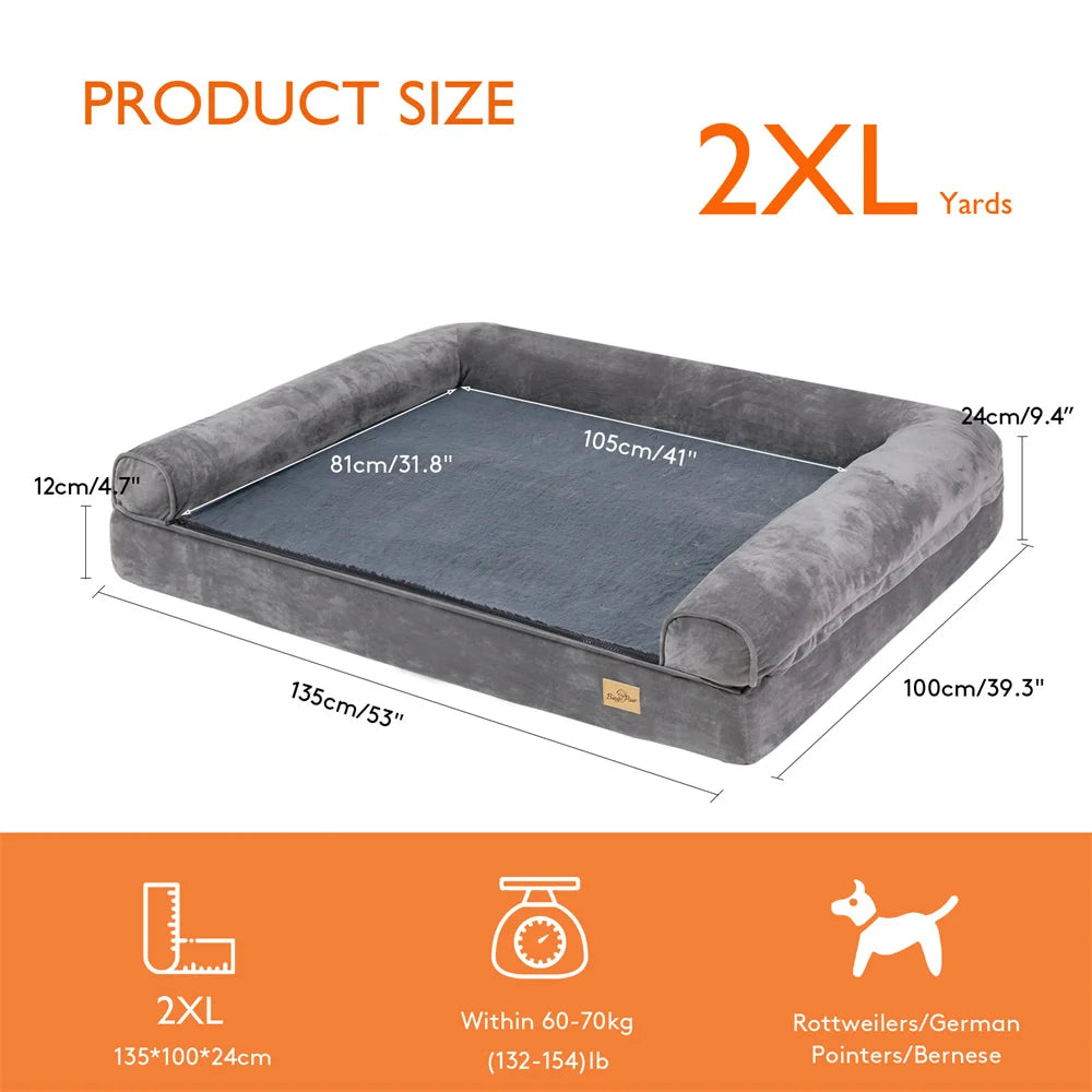 Borwart Orthopedic Memory Foam Calming Dog Bed With Removable Cover