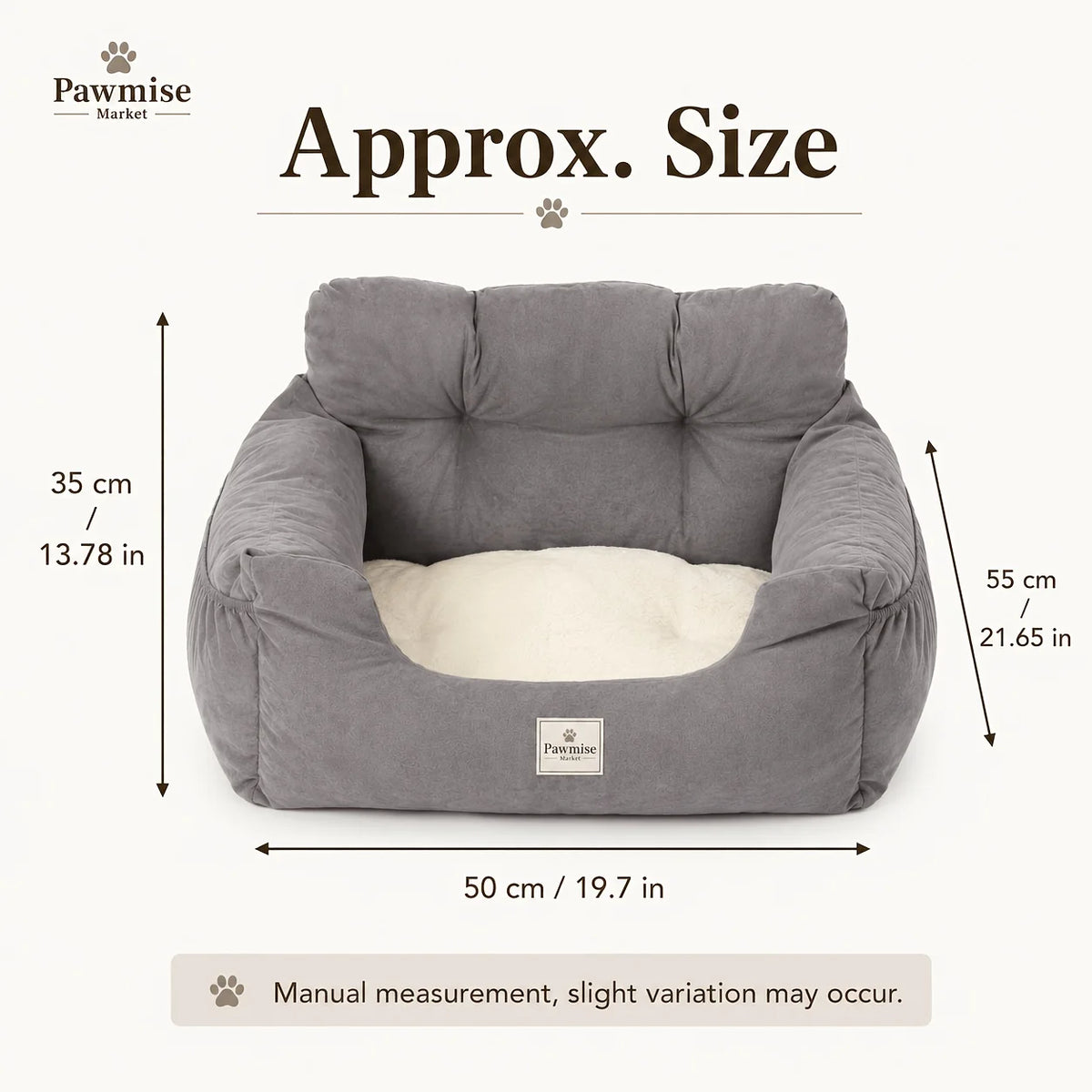 Adjustable Pet Car Seat Bed With Integrated Safety Tether