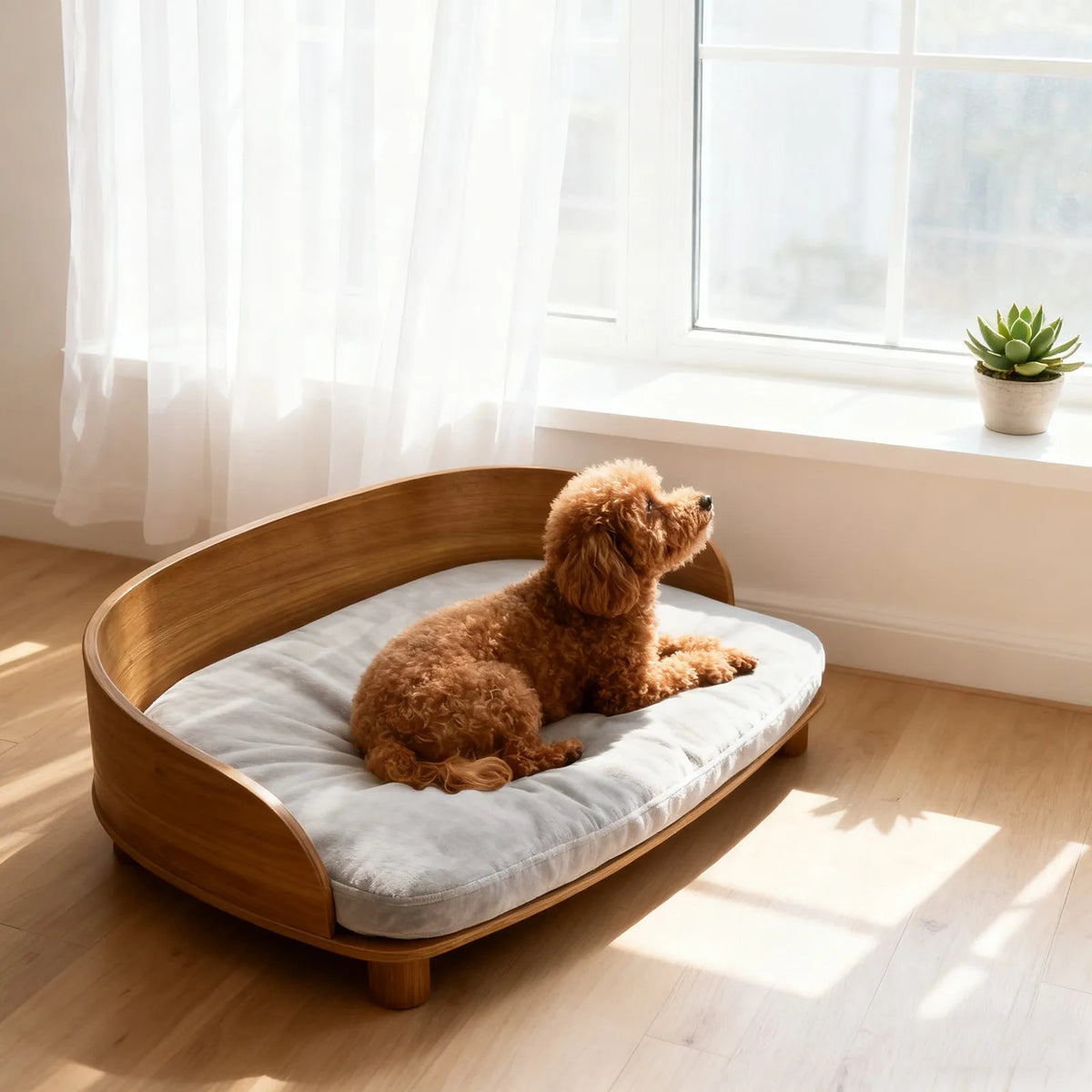Borwart Elevated Wood Pet Sofa Bed Waterproof Cushion For Pets