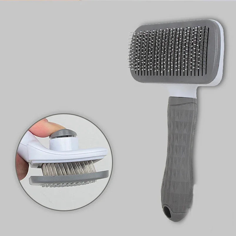 Long Hair Dog Cat Shedding Brush Multifunctional Bath Cleaning Grooming Comb Self-cleaning Pet Essential Supplies
