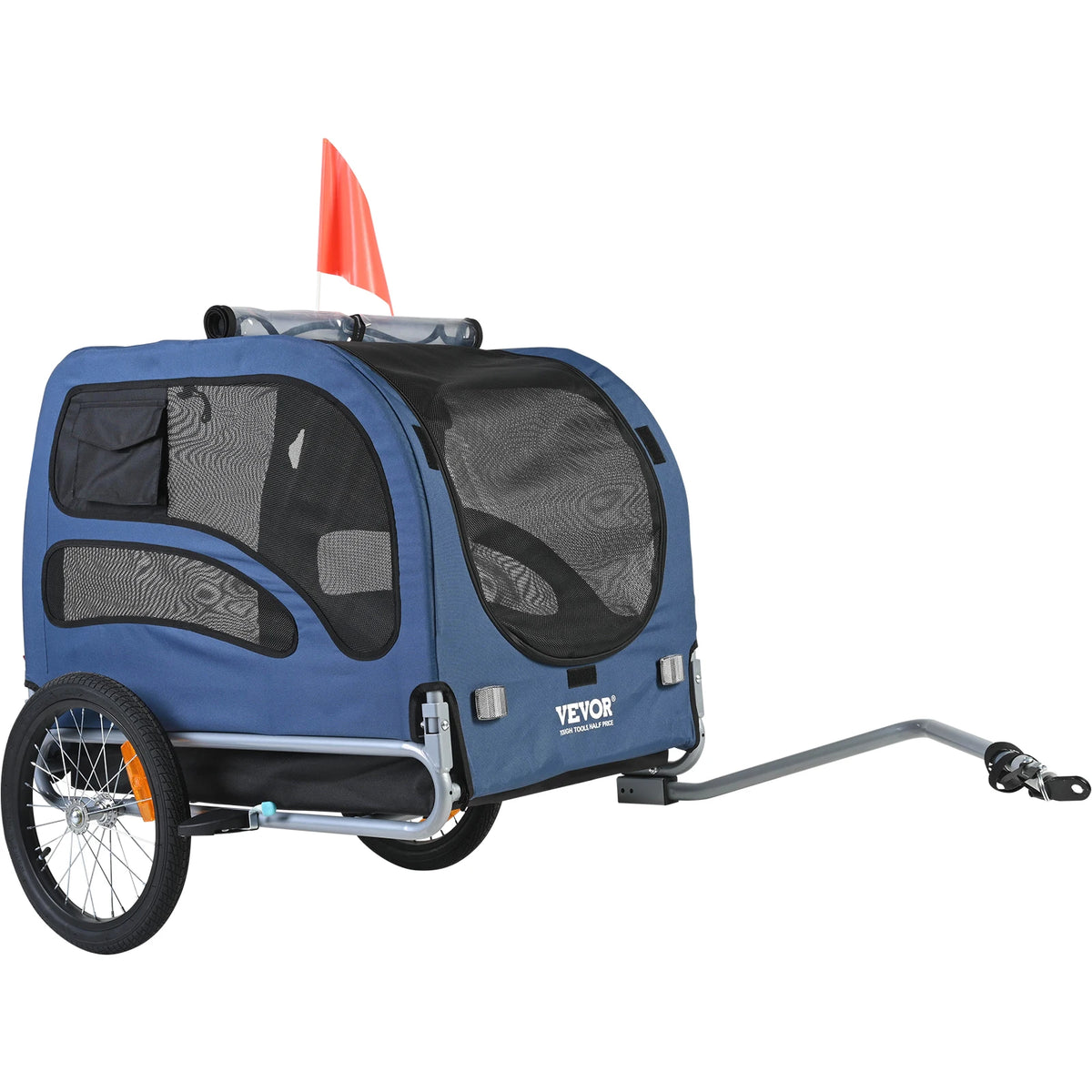 SucceBuy Collapsible Dog Bike Trailer Pet Cart With Coupler