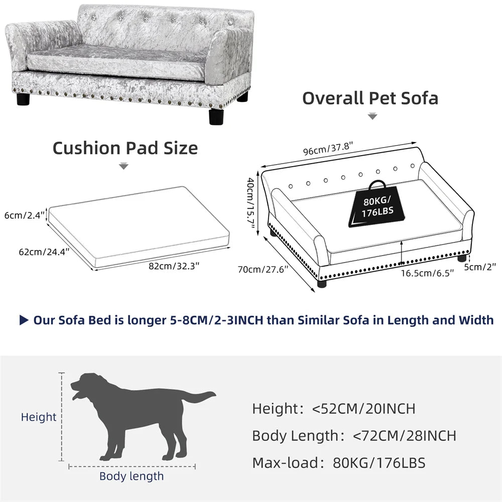 Borwart Heavy Duty Raised Pet Sofa With Removable Cover