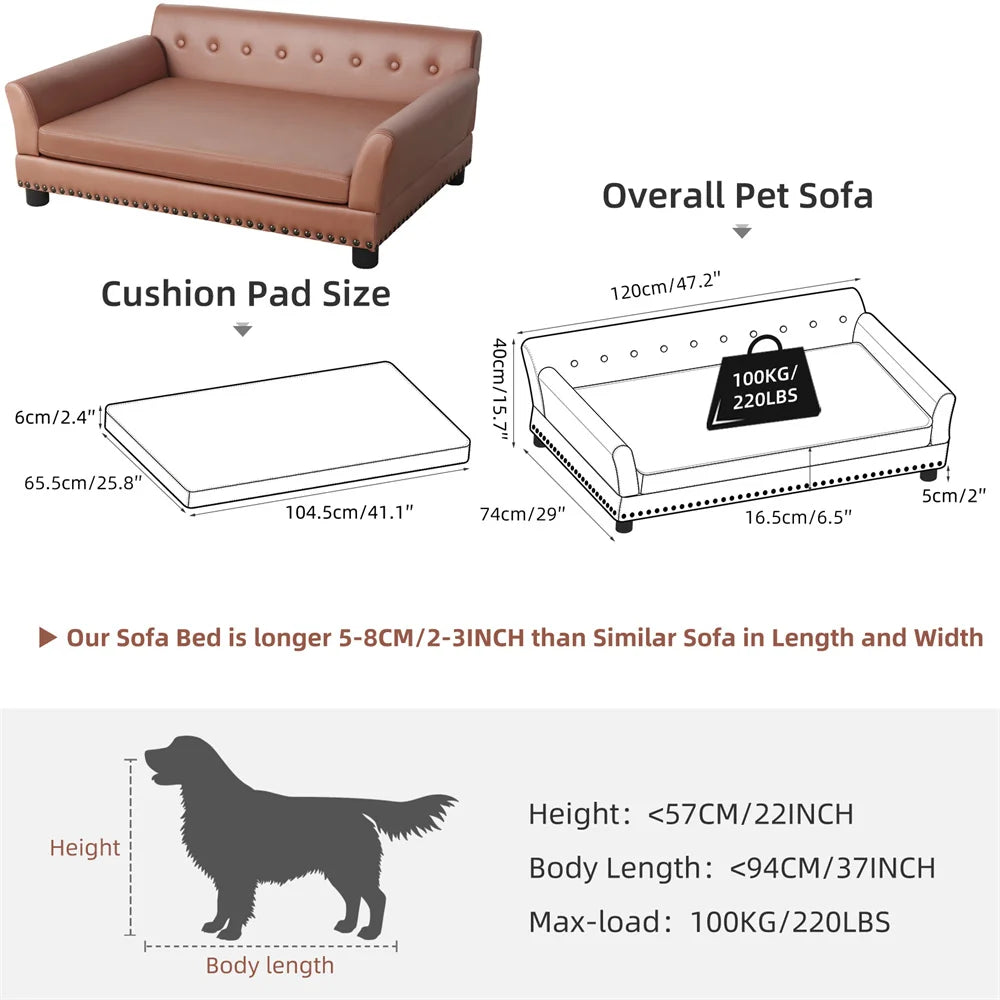 Borwart Heavy Duty Raised Pet Sofa With Removable Cover