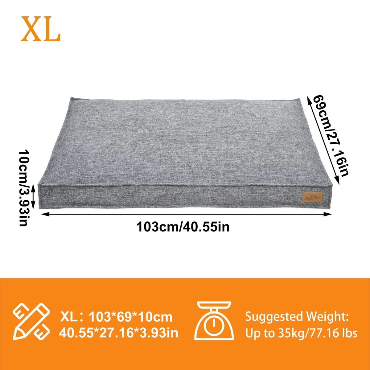 Bingopaw Waterproof Dog Bed With Cozy Linen Cover Foam Base