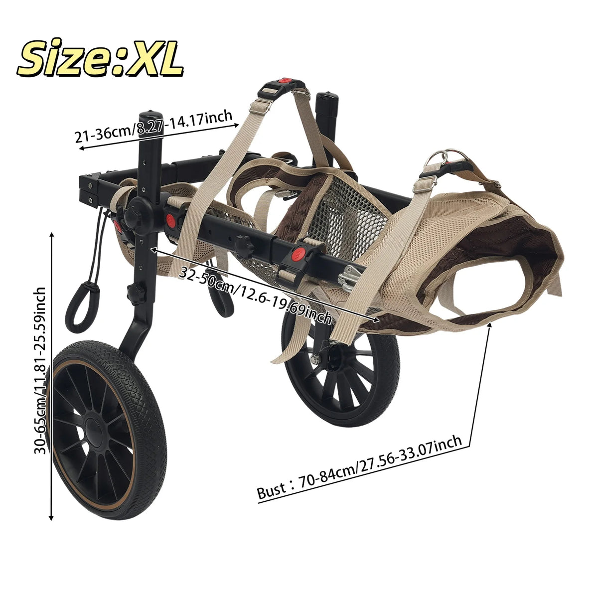 Bymaocar Adjustable Dog Wheelchair Rehabilitation Walking Aid Cart