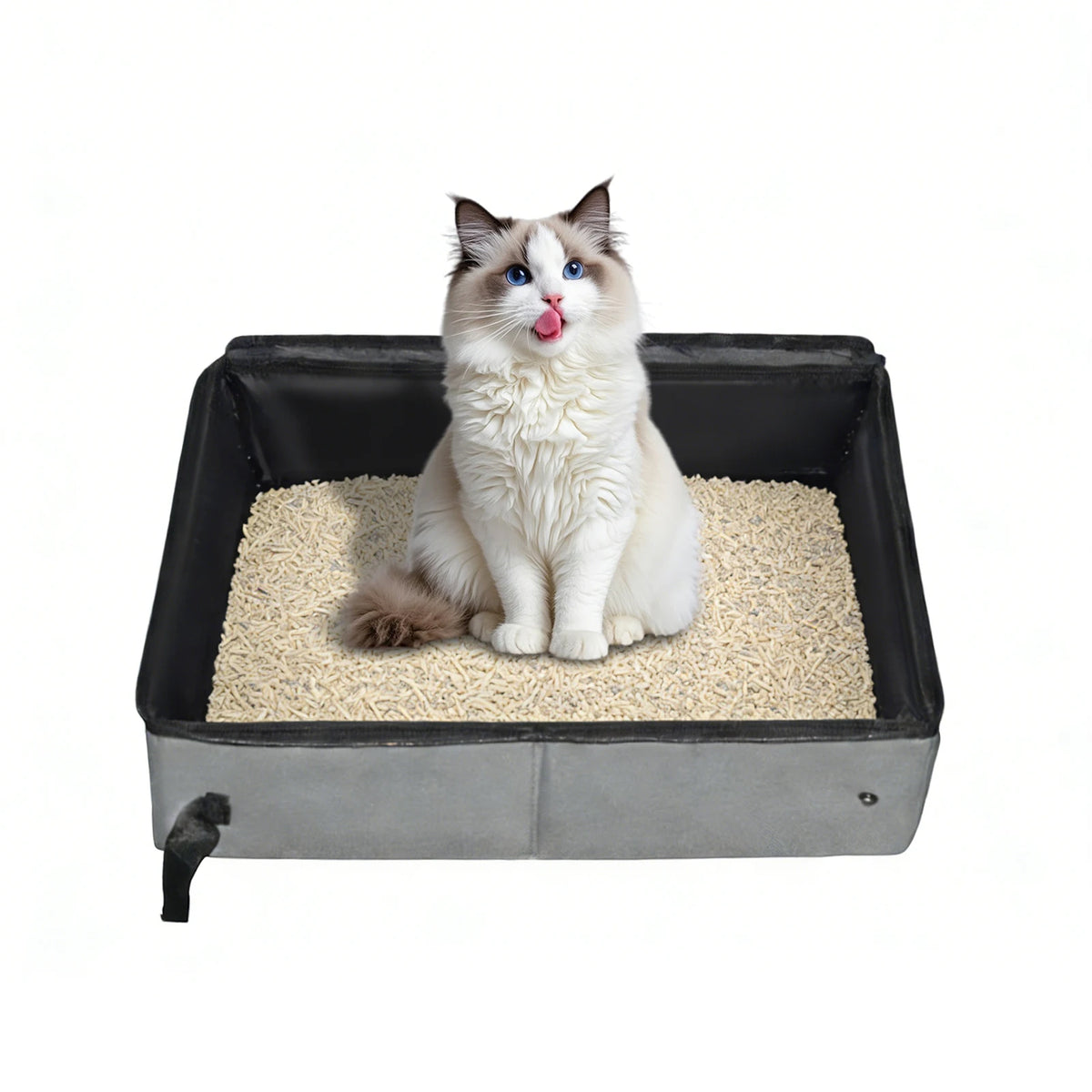 Portable Foldable Cat Litter Box With Lid And Scoop