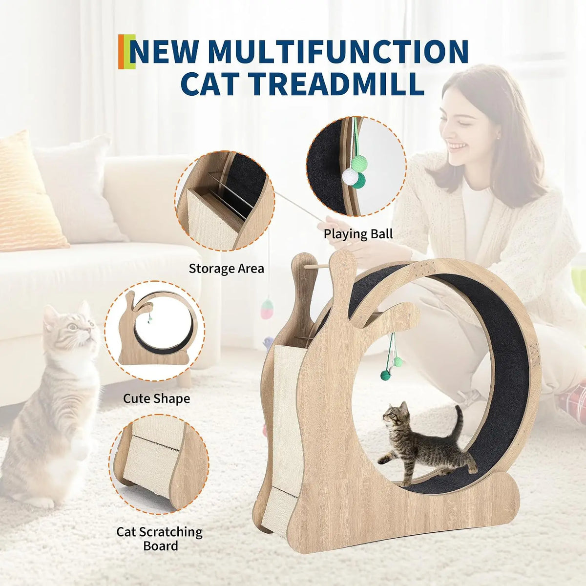 Garvee Six In One Cat Treadmill Wheel for Pet Exercise
