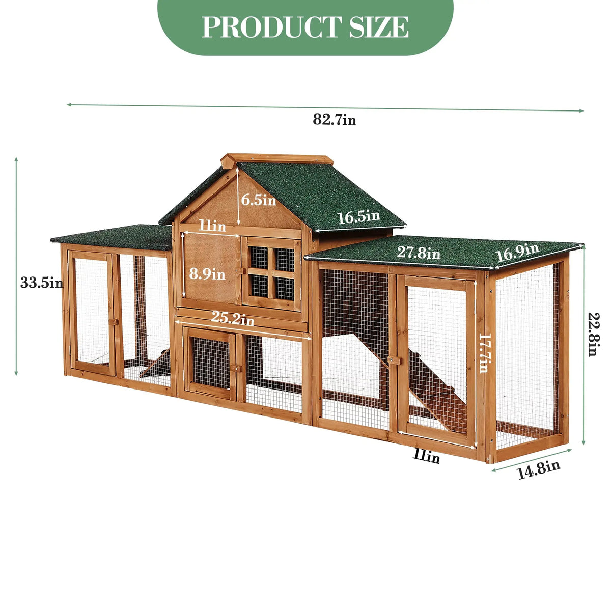 DishyKooker Two Story Wooden Bunny Hutch With Ramp And Runs