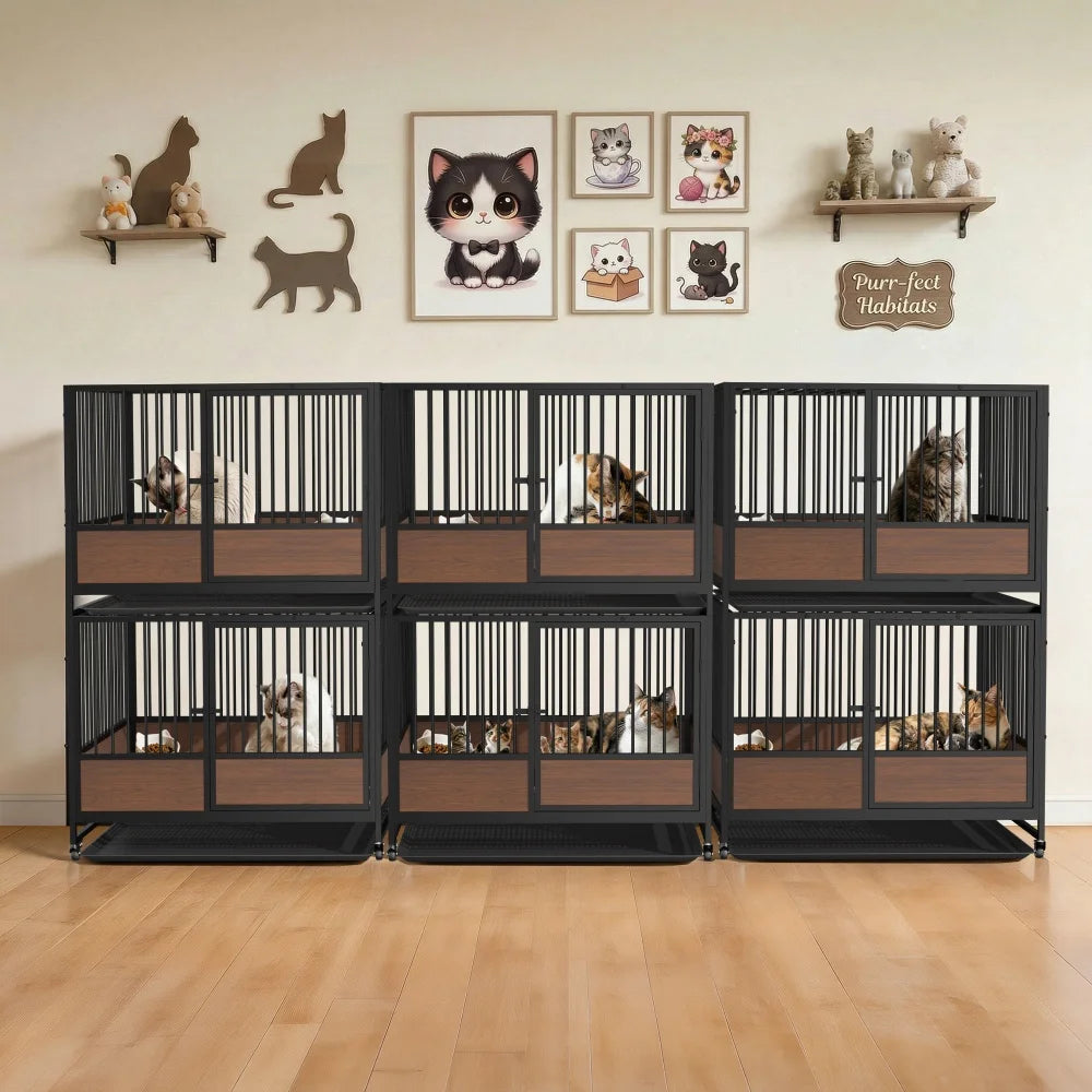 Large Cat Cage Heavy Duty Metal Crate Enclosure Playpen Kennel for Cats and Small Dogs Puppy