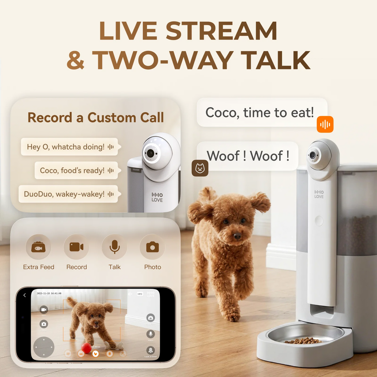HHOLOVE Automatic Pet Feeder With 1080P Camera And App Control