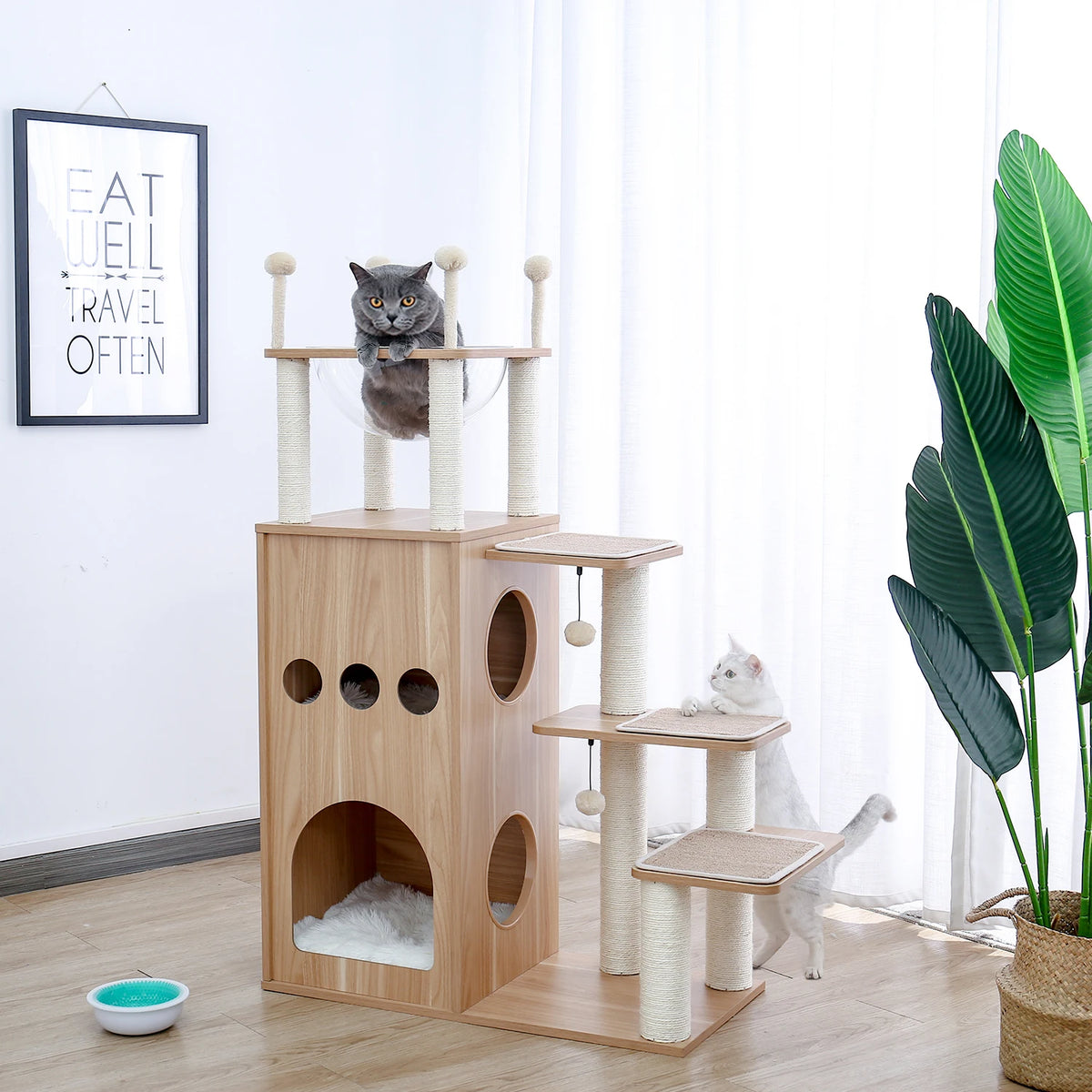 PAWZ Ro Multi-Level Indoor Cat Tree With Condo And Hammock