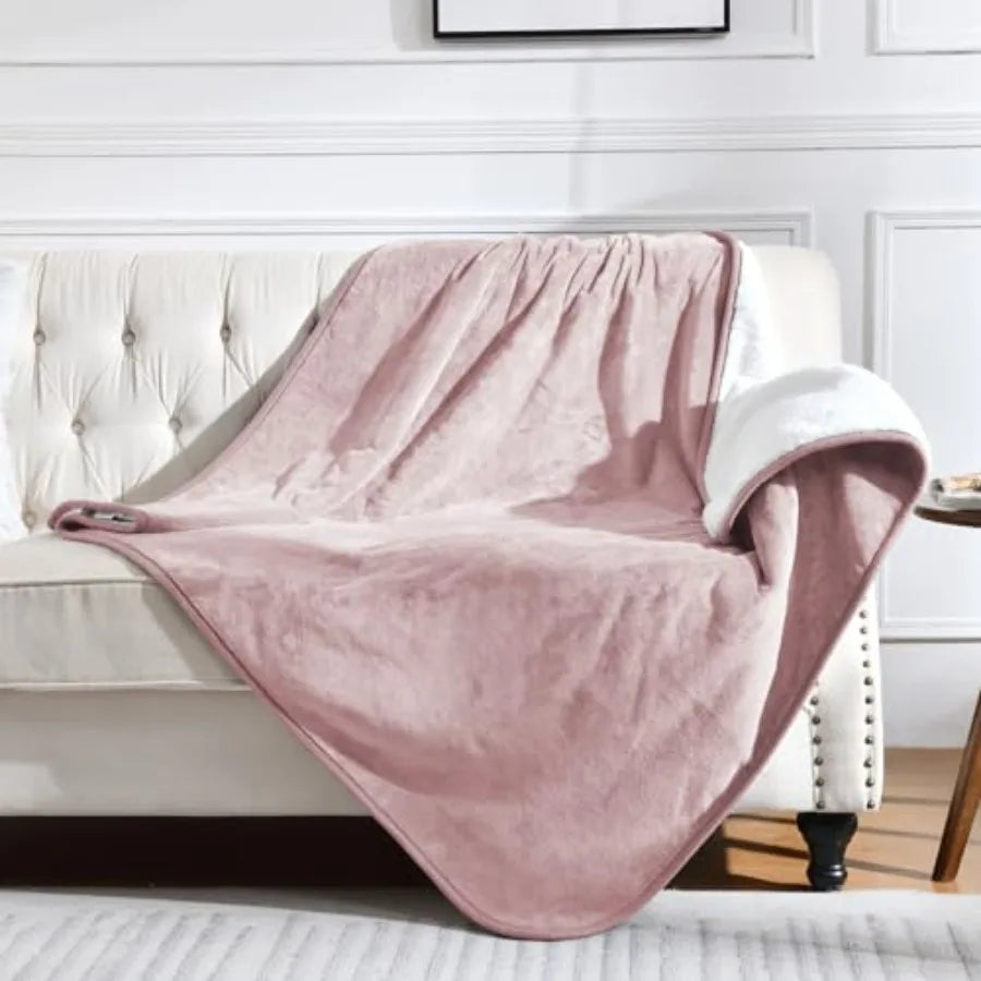 Waterproof Blanket for Bed Couch Sofa, Soft Liquid Pee Proof Pet Blanket for Dog Puppy Cat, Reversible Sherpa Fleece Furniture