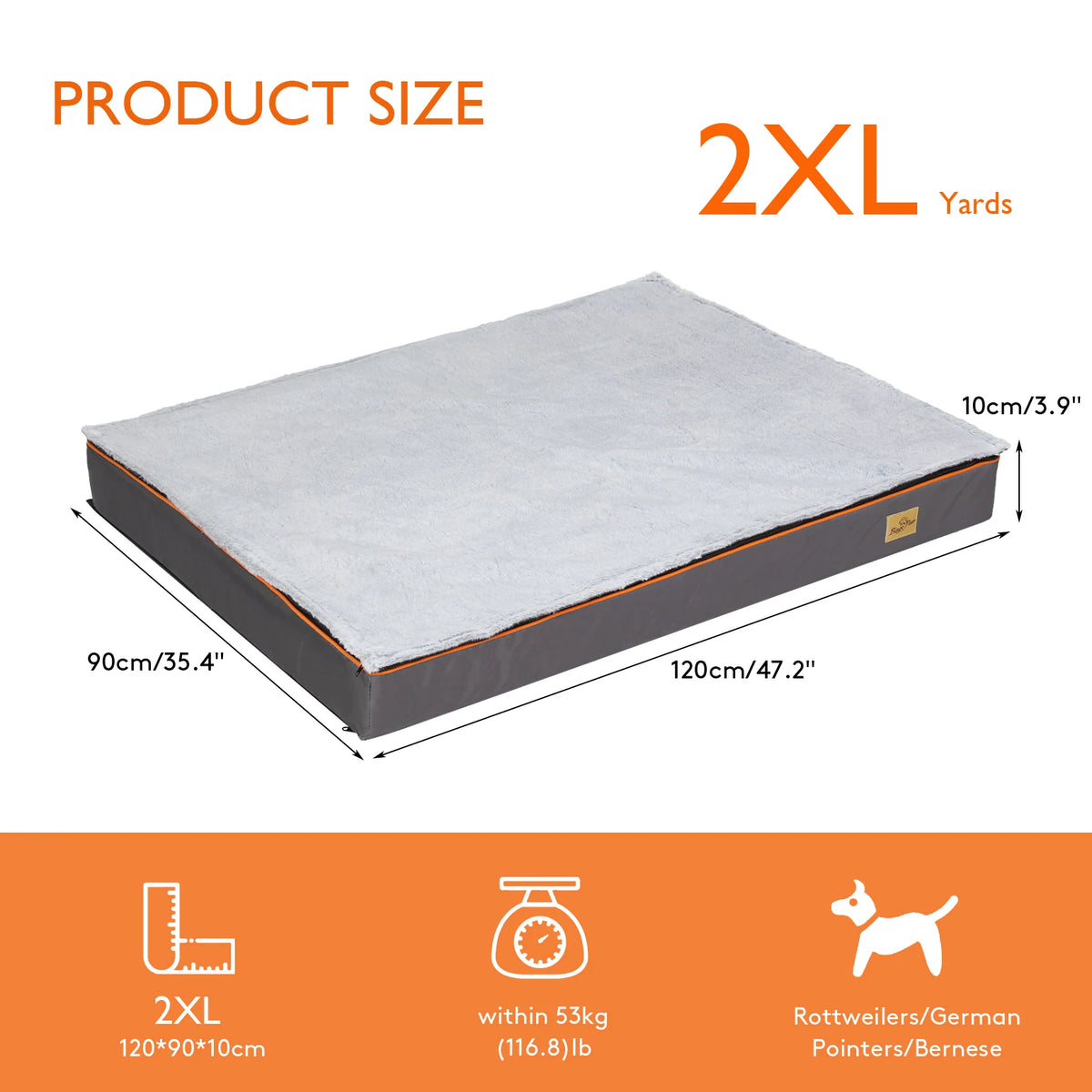Bingopaw Orthopedic Dog Bed With Foam Cushion And Washable Cover