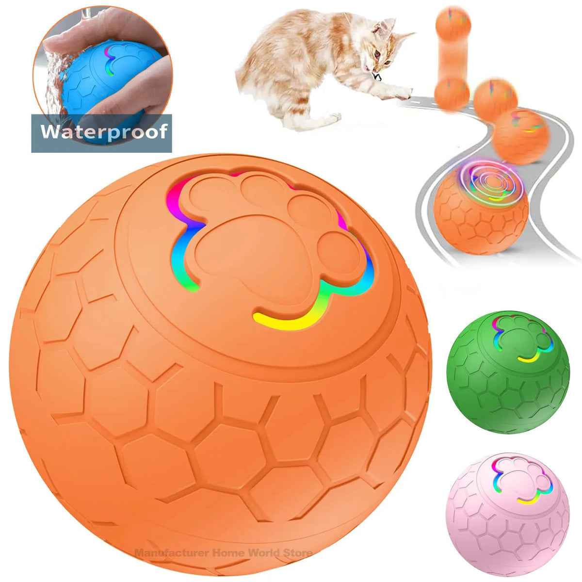 Automatic Interactive Dog Toy Ball With USB Rolling And Bouncing