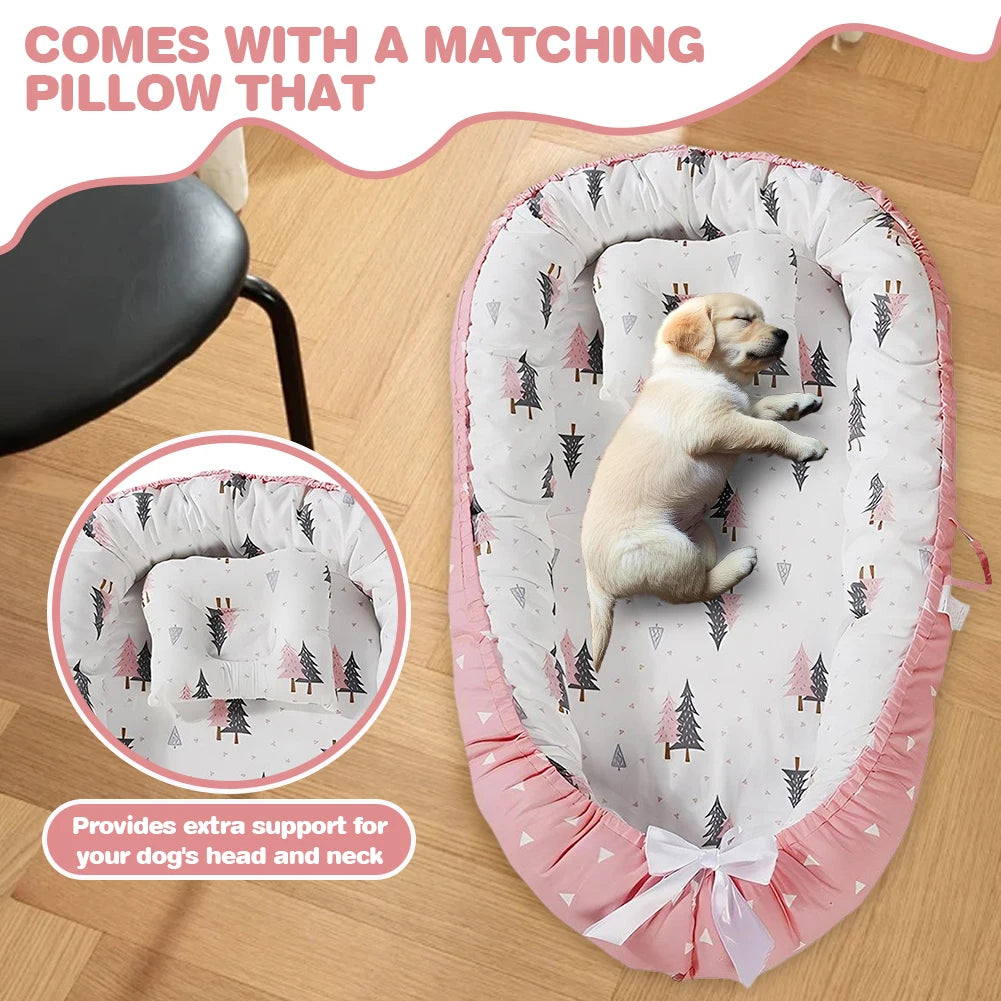 Plush Kennel Removable Thickening Dog Sofa Bed Washable Cat Dog Mat with Pillow Comfortable Pet Sleeping Bed Sofa