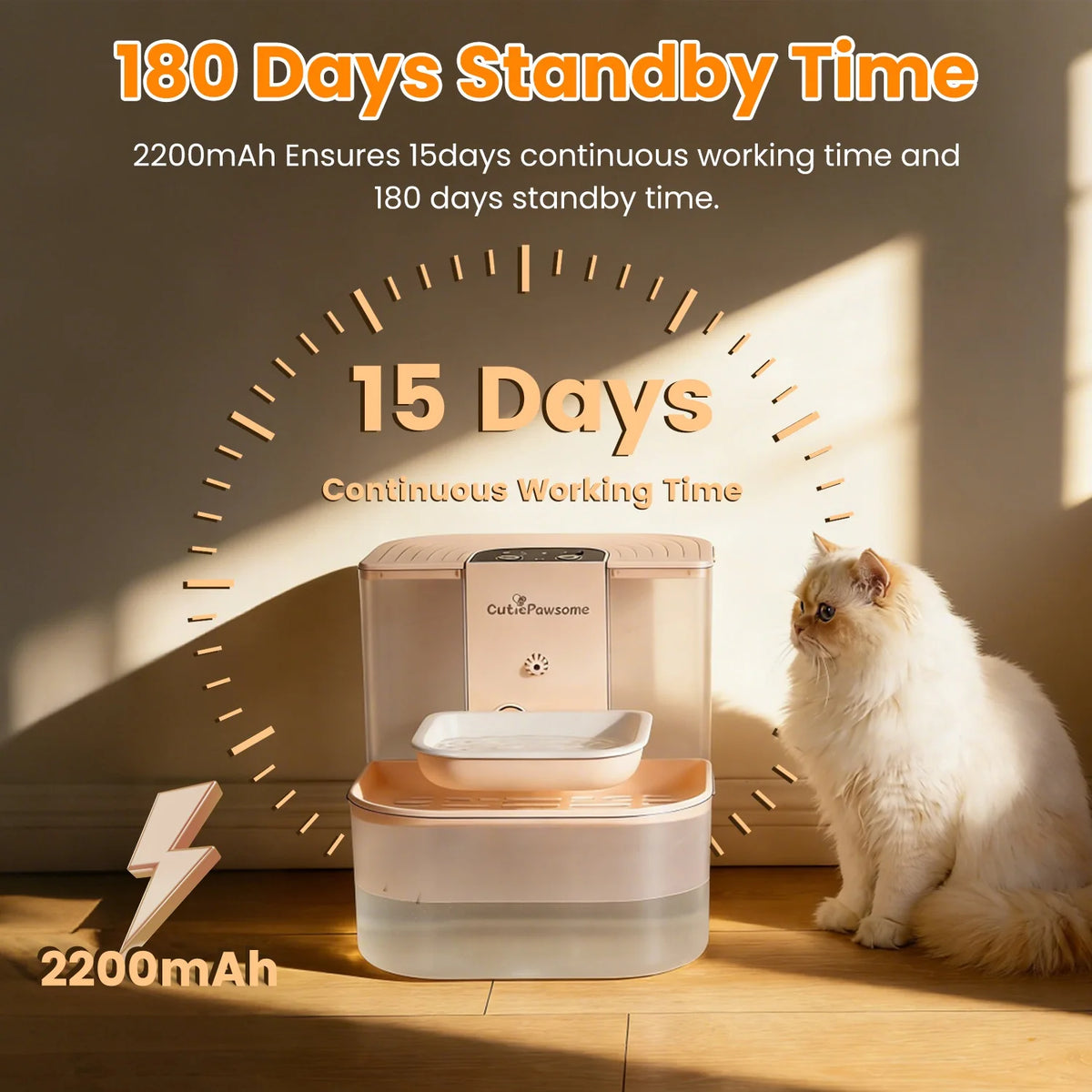 Automatic Cordless Pet Water Fountain With Remote Control And Filtration