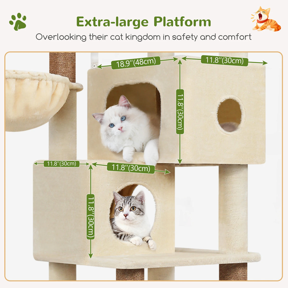 Globlazer Multi Level Cat Tree Tower with Hammocks and Condos