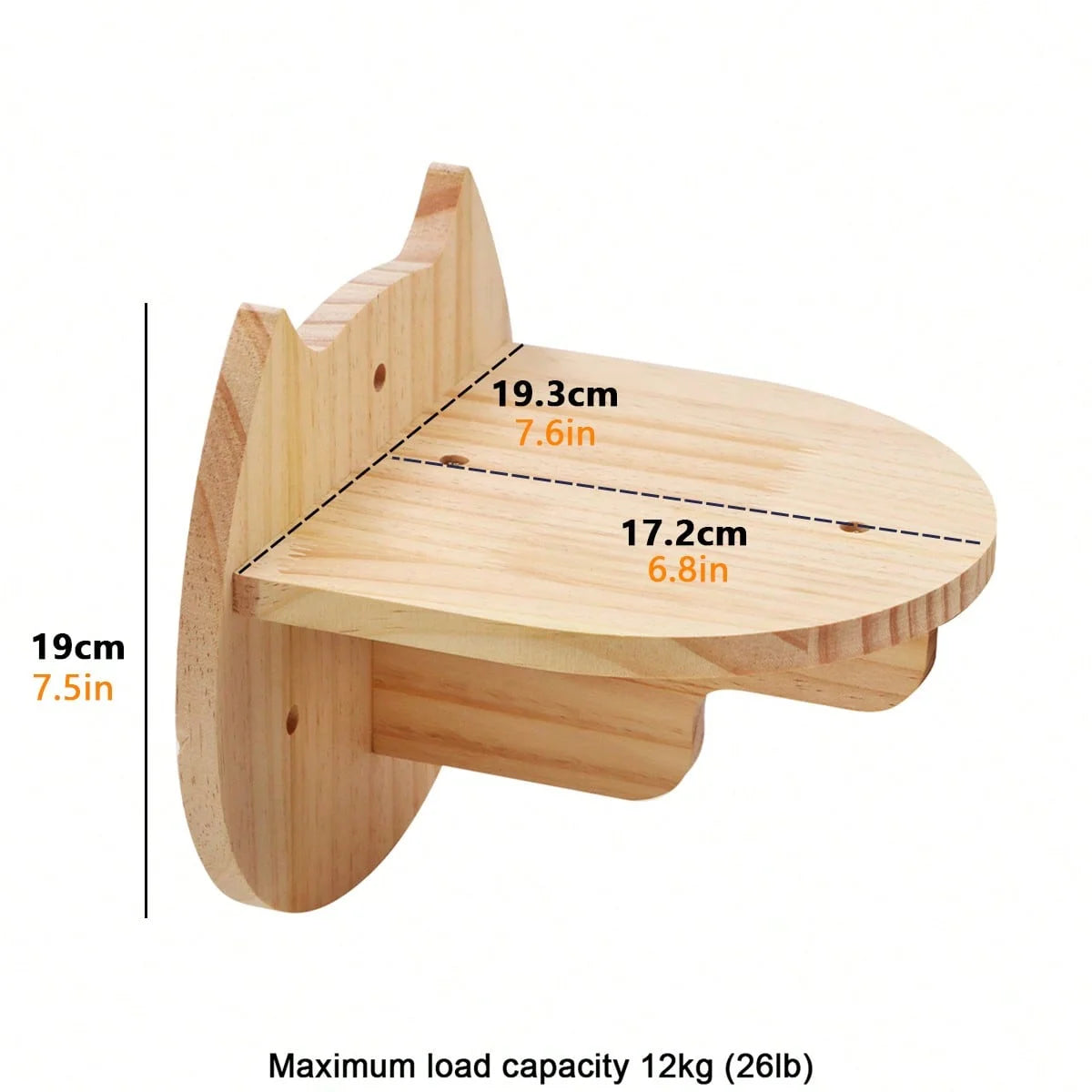 CWV Wall Mounted Cat Climbing Shelf With Sisal Scratching Post