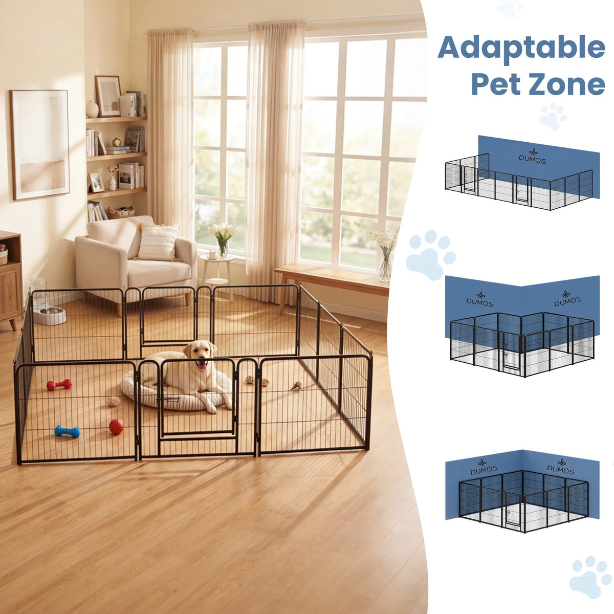 JHK Premium Metal Dog Playpen For Indoor Outdoor Exercise