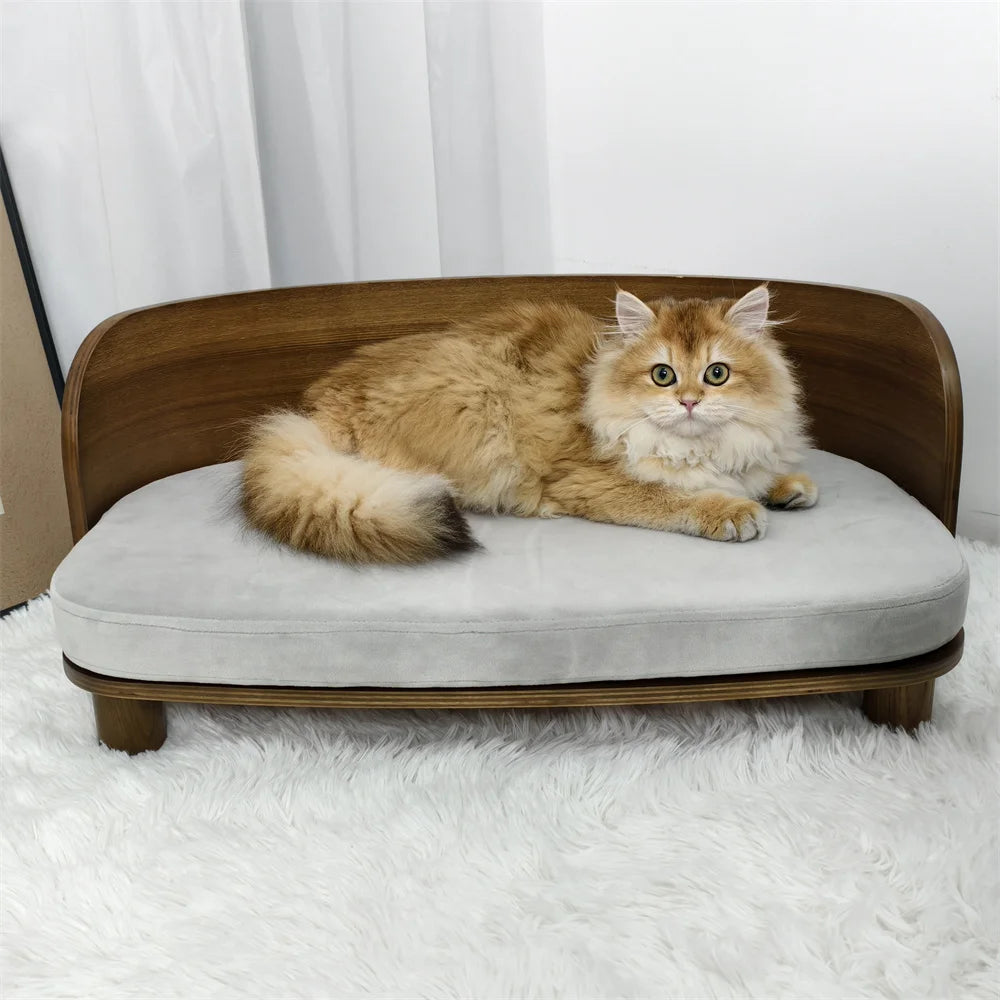 Borwart Elevated Wood Pet Sofa Bed Waterproof Cushion For Pets
