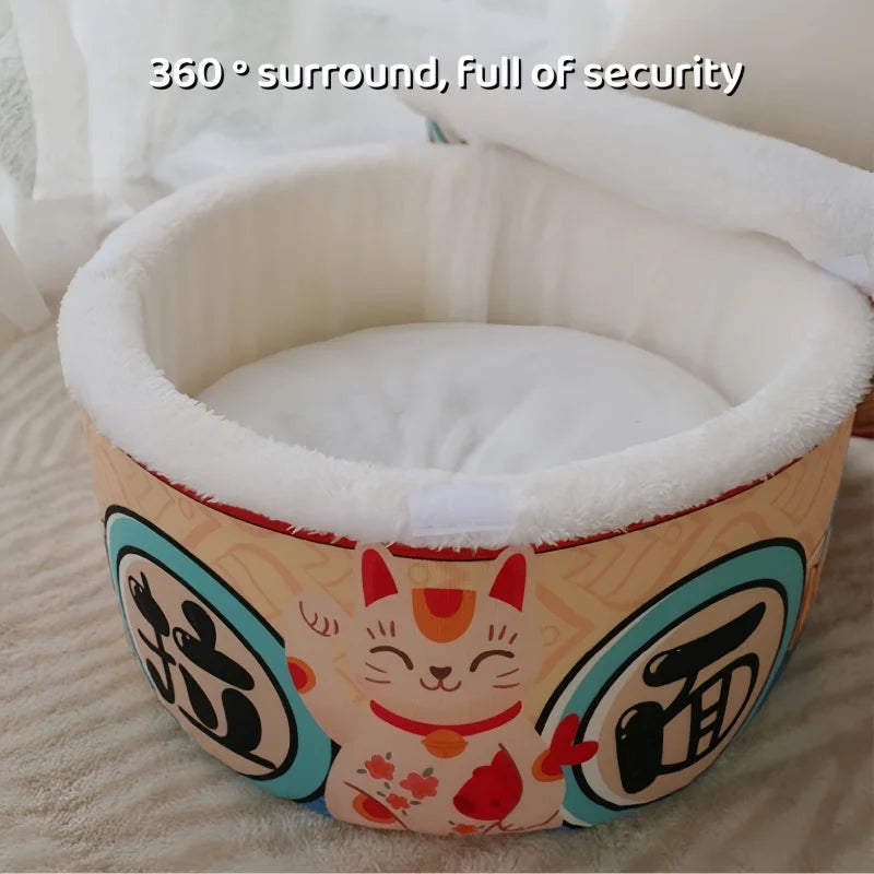 Warm Soft Pet Nest Dog And Cat Bed Indoor Comfortable Cushion Removable Washable for Small to Medium Sized Dogs And Cats