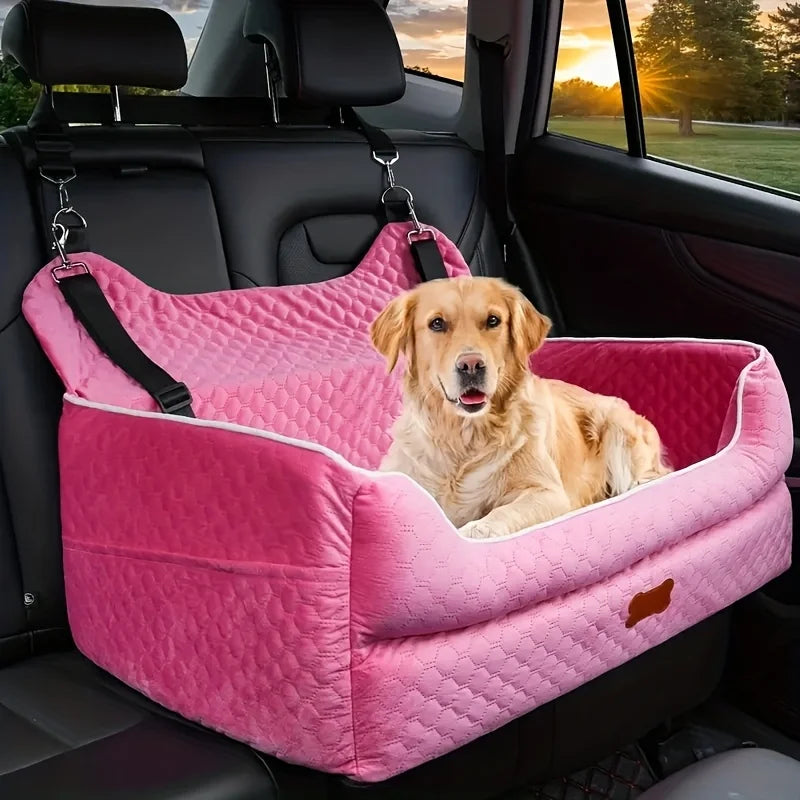 Secure Memory Foam Dog Car Seat Booster Cushion For Travel