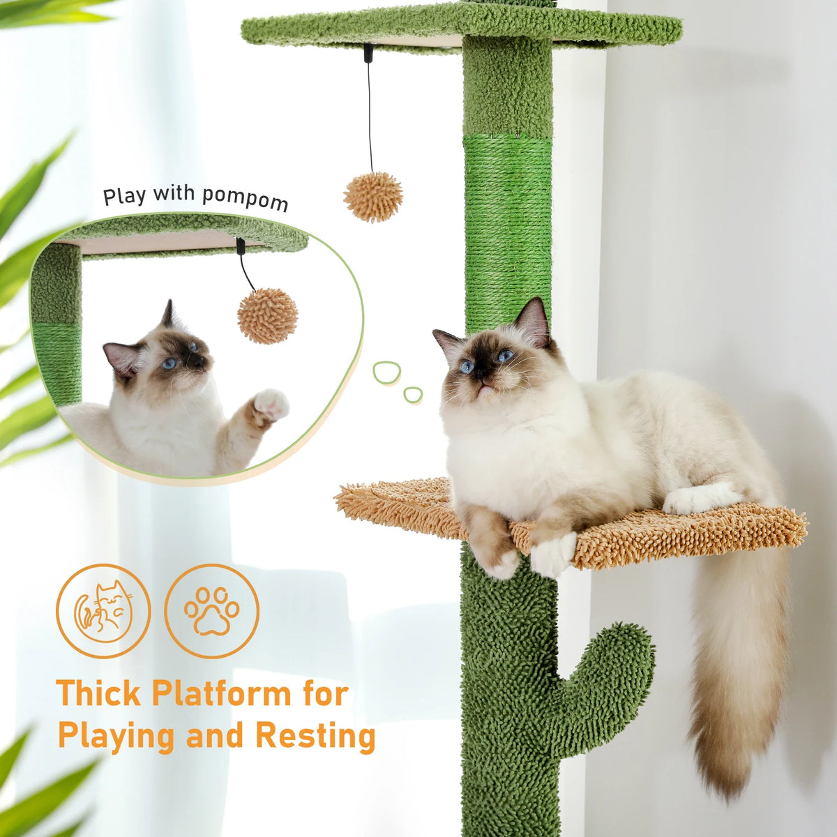 PAWZ Road Floor To Ceiling Cat Tree With Scratching Post