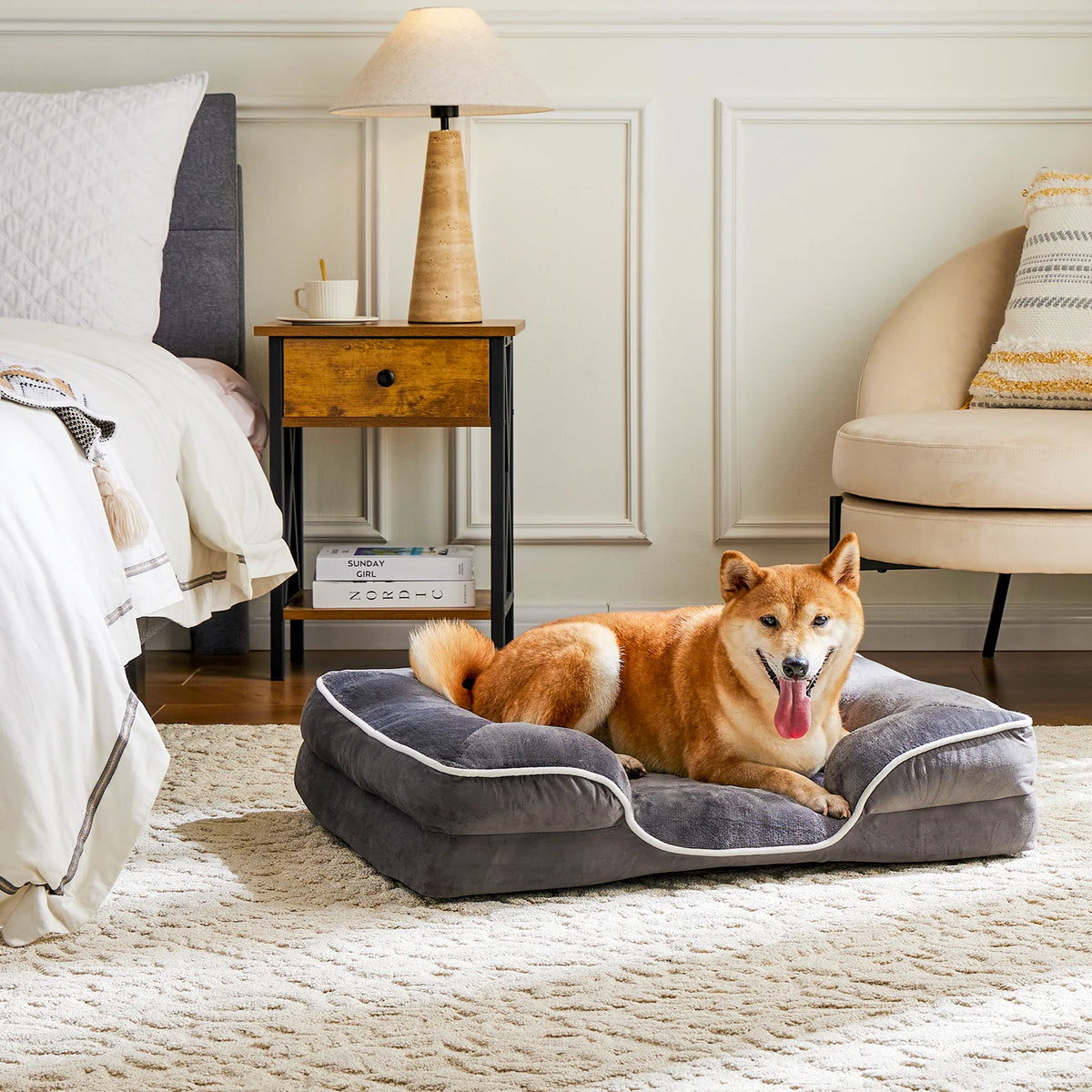 JHK Orthopedic Memory Foam Dog Bed With Washable Removable Cover
