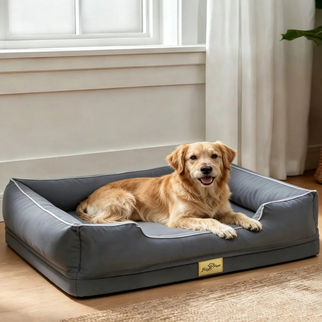 Borwart Orthopedic Dog Bed With Removable Cover And Waterproof Liner