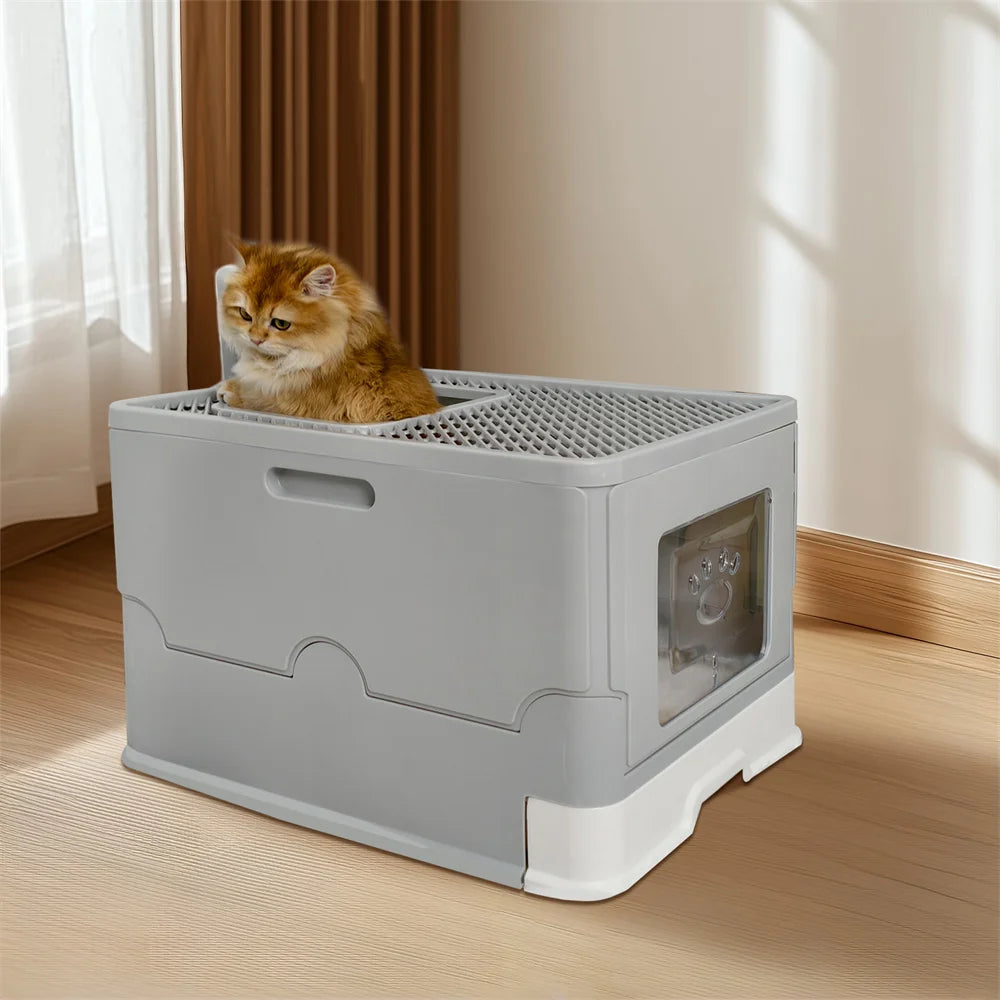 Enclosed Cat Litter Box With Splashproof Design And Easy Cleaning