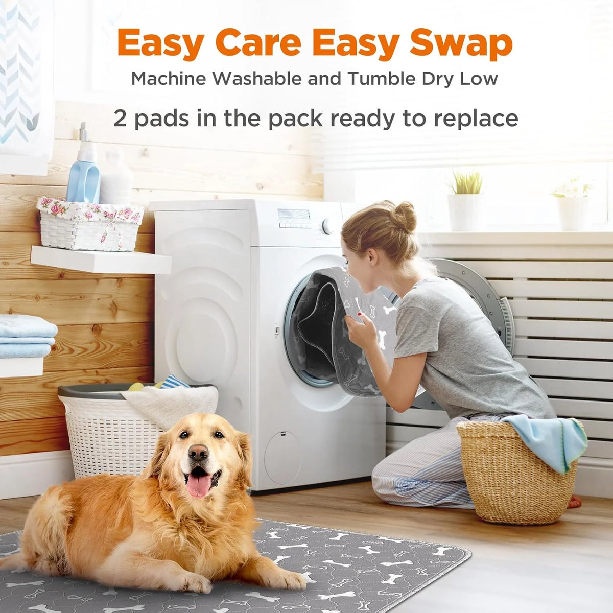 Washable Dog Pee Pads Absorbent Waterproof Non Slip Training Mats