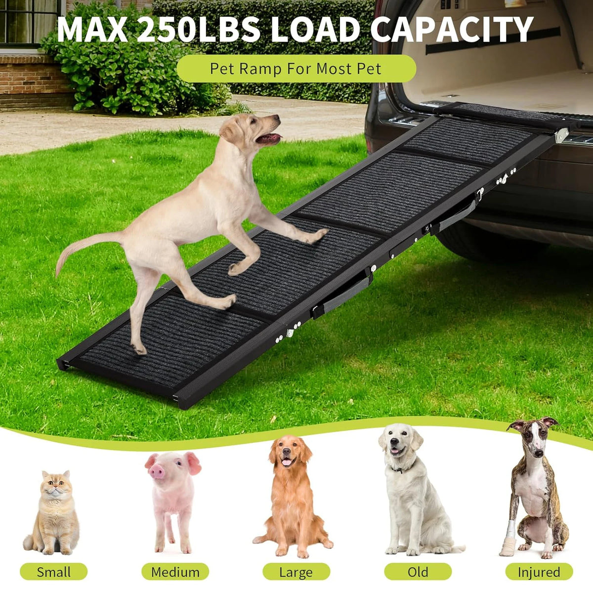 HiMISS Non Slip Folding Dog Car Ramp For Pet Travel