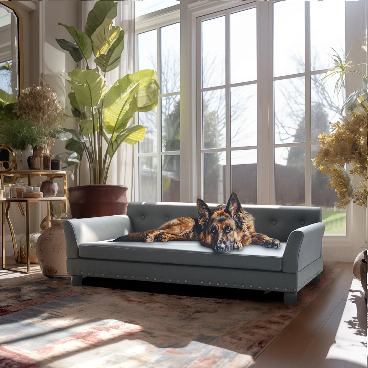 BINGOPAW Premium Elevated Rectangular Dog Sofa And Pet Couch